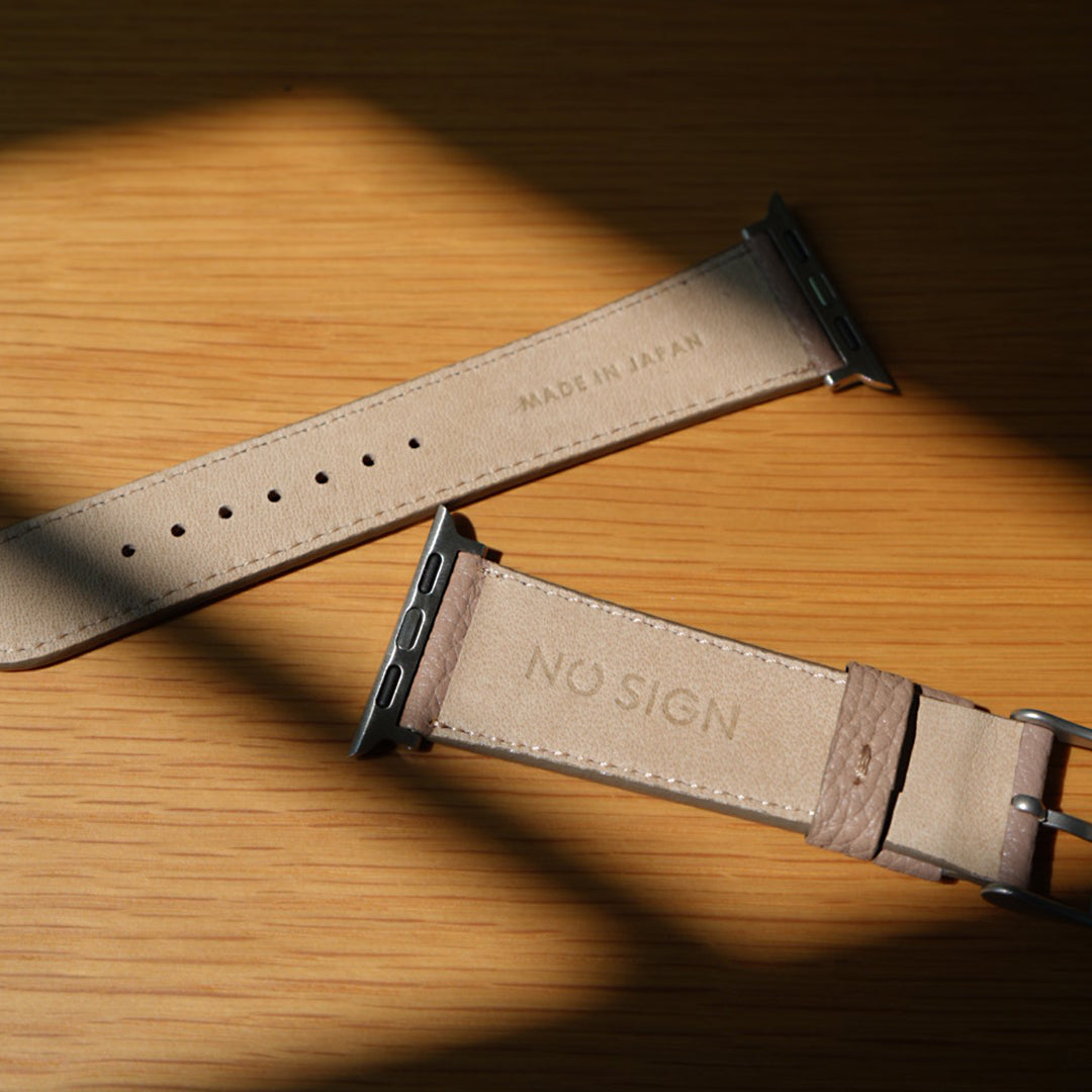 レザーウォッチバンド AppleWatch用 エンボスレザー NSE25-001BK NSE25-001BE NSE25-002BK NSE25-002BE NO SIGN