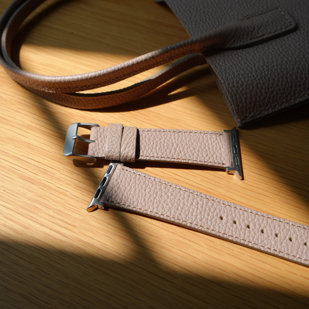 レザーウォッチバンド AppleWatch用 エンボスレザー NSE25-001BK NSE25-001BE NSE25-002BK NSE25-002BE NO SIGN