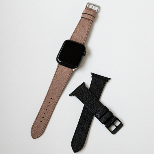 レザーウォッチバンド AppleWatch用 エンボスレザー NSE25-001BK NSE25-001BE NSE25-002BK NSE25-002BE NO SIGN