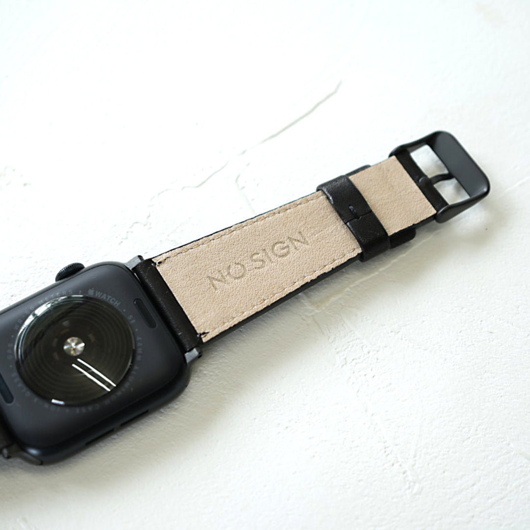 アップルウォッチ レザー バンド ベルト ［ブラック］ NS25-001BK NS25-002BK
NO SIGN